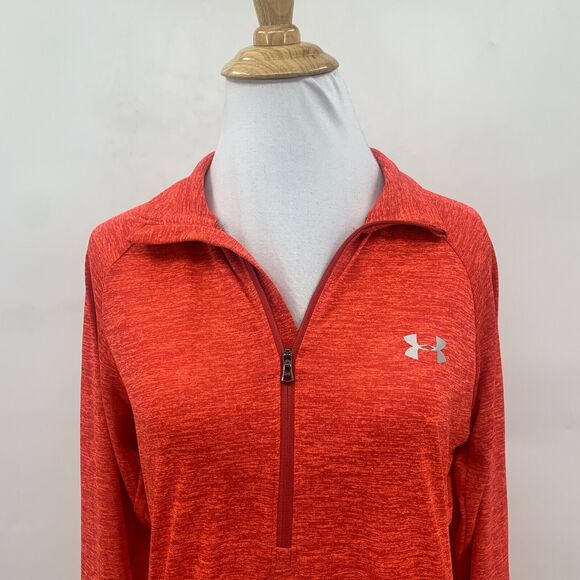Under Armour Training Shirt Womens M Medium Flame Half Zip Space Dye HeatGear - Picture 3 of 9